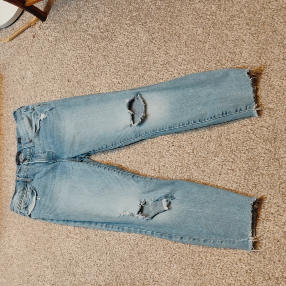Lucky Brand Jeans Womens Size 8 Mid Rise Skinny Ankle Distressed AVA